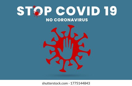 Stop Coronavirus, covid - 19 , China, Wuhan, Danger, vector Illustration.on blue background, World Health Organization WHO introduced new official name for Coronavirus disease named COVID-19