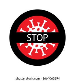 stop coronavirus covid label sign  isolated vector illustration
