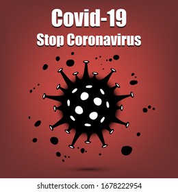 Stop Coronavirus. Covid-19. 2019-nCov. Abstract Illustration of blots. Pattern Design for icon, symbol, banner on isolated background. Flat style. Vector Illustration