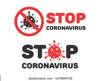 Stop coronavirus, covid-19, 2019-nCov. Novel coronavirus warning banner, badge, icon vector isolated on white.