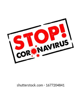 Stop Coronavirus covid-19 2019-nCoV. Pandemic. vector label logo icon sign