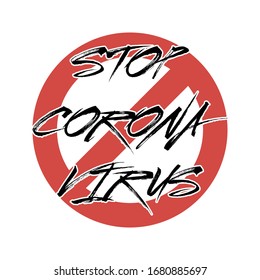 Stop Coronavirus. Covid-19. 2019-nCov. Pattern Design for icon, symbol, banner on isolated background. Flat style. Vector Illustration
