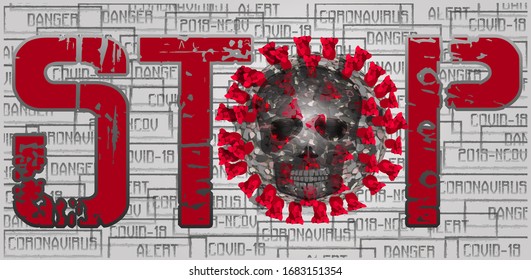 STOP Coronavirus , Covid-19 banner. vector illustration	