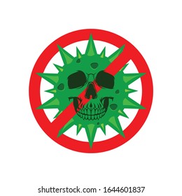 Stop coronavirus or COVID-19 icon vector design concept