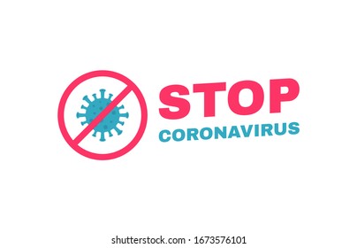 Parar Coronavirus COVID-19. Virus wuhan de China. No hay infección y detengan los conceptos de coronavirus. Célula del coronavirus peligroso. Ilustración vectorial.