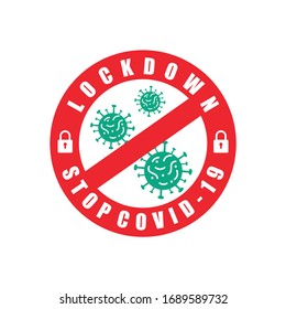 STOP CORONAVIRUS, COVID-19 LOCKDOWN, Coronavirus Lockdown for quarantine Illustration Vector
