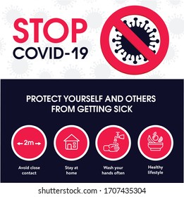 Stop Coronavirus COVID-19, protect yourself from coronavirus hand washing stay home social distance COVID-19 prevention concept. Basic protective measures against the coronavirus. Advice coronavirus