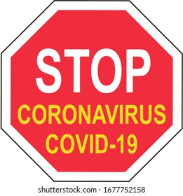 Stop coronavirus COVID-19 road sign