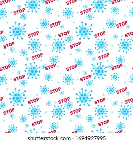 Stop coronavirus COVID-19 seamless pattern