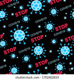 Stop coronavirus COVID-19 seamless pattern