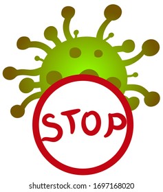 Stop coronavirus covid-19. Sign on a white background. Symbol of the fight against world disease. EPS10 vector illustration