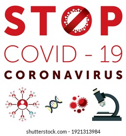 Stop Coronavirus COVID-19. Simple set of vector icons. Vector illustrations in flat design, on white background, isolated.