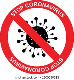 stop coronavirus covid-19 text vector virus sign of coronavirus vector illustration design stop sign