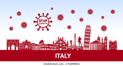 Stop coronavirus COVID-19 together vector Illustration concept.