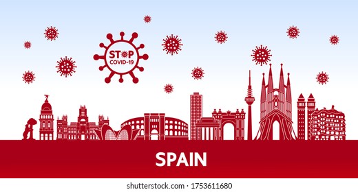 Stop coronavirus COVID-19 together vector Illustration concept.