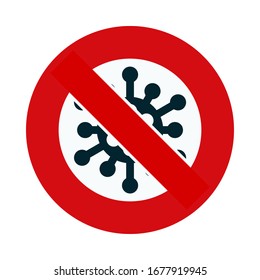 Stop Coronavirus COVID-19 vector sign label illustration