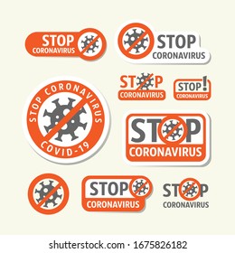 Stop coronavirus. Coronavirus danger and public health risk disease and flu outbreak. No Infection and Stop Coronavirus Concepts. Isolated Vector Icon