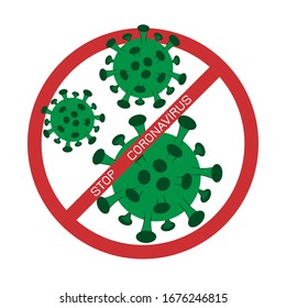 Stop coronavirus.  Coronavirus danger and public health risk disease and flu outbreak. Pandemic medical concept with dangerous cells.Vector illustration.