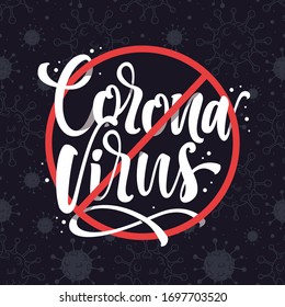 stop coronavirus flat design lettering background