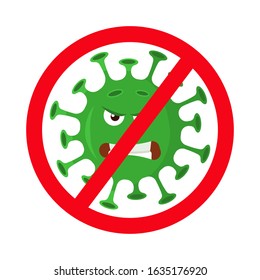 Stop coronavirus. Flat design. Vector illustration.