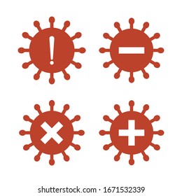 Stop coronavirus flat icon set. Design vector template 