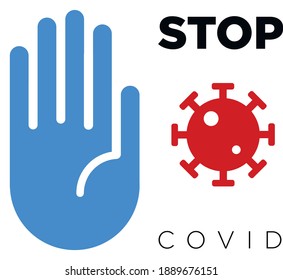 Stopp Coronavirus und handgezeichnete Vektorgrafik. Einzeln auf weißem Hintergrund.