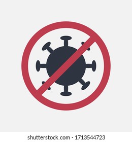 Stopp-Coronavirus-Symbol in flachem, einfachem Design