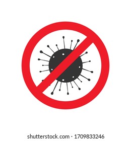 Stop coronavirus icon isolated over white