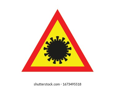 Stop coronavirus.  Coronavirus Icon with Red Prohibit Sign. Isolated Vector Icon. Pandemic medical concept with cells.