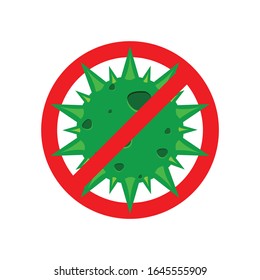 Stop coronavirus icon vector design concept