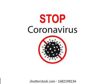 Stop coronavirus icon. Vector illustration, flat design.
