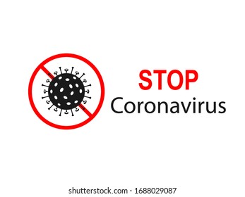 Stop coronavirus icon. Vector illustration, flat design.