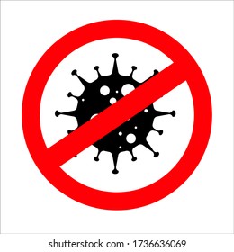 Stop coronavirus icon vector illustration. Coronavirus danger, public health risk and pandemic concept.