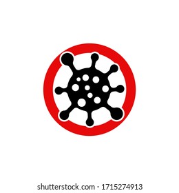 Stop coronavirus icon. Virus and bacteria icon vector illustration