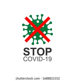 Stop coronavirus illustration logo vector