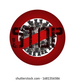 STOP Coronavirus aislado, ilustración vectorial