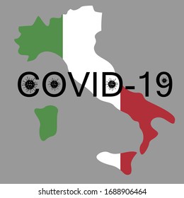 Stop coronavirus in Italy. The fight against coronavirus in Italy. Quarantine in Italy. The danger of coronavirus and the risk to public health. Vector.