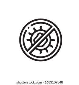 Stop Coronavirus line icon trendy and modern placeholder symbol for logo, web, app, UI.