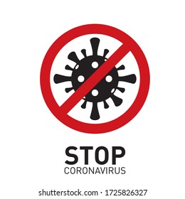 Stop coronavirus logo design. Vector outline graphic and background. Vector Illustration. Design element.