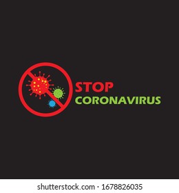 stop coronavirus logo Template  design icon