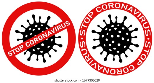 Stop coronavirus. Stop the new spread of coronavirus covid-19, discovered for the first time in the city of Wuhan Hubei province of Central China, Vector icon sign