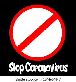 Stop coronavirus on isolated background