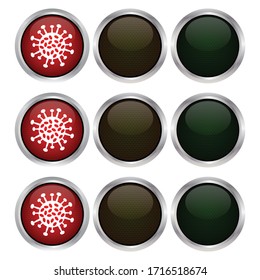 stop coronavirus on light traffic -  vector illsutration