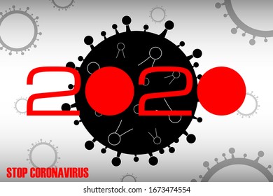 Stop coronavirus. Coronavirus outbreak in 2020. Pandemic medical concept with dangerous cells.The danger of coronavirus and the risk to public health.  Vector illustration.