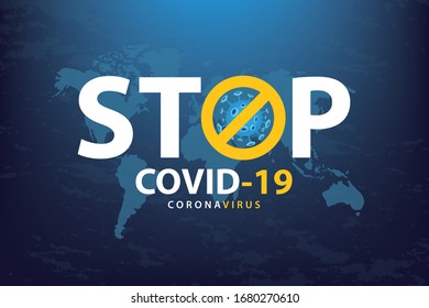 Stop Coronavirus outbreak concept. COVID-19 vector illustration.