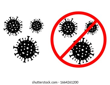 Stop coronavirus. Coronavirus outbreak. Coronavirus danger. Novel coronavirus (2019-nCoV), Abstract virus strain model. Vector illustration.