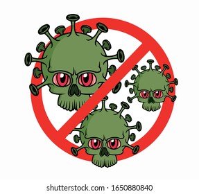 Stop coronavirus. Coronavirus outbreak. Coronavirus danger and public health risk disease and flu outbreak. Sign caution coronavirus. Pandemic medical concept with dangerous cells.Vector illustration