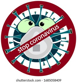 Stopp des Coronavirus. Ausbruch von Coronavirus. Koronavirus-Gefahr und Risiko für die öffentliche Gesundheit und Grippe-Ausbruch. Cartoon Vektorillustration Illustration.