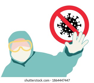 Stop coronavirus. Coronavirus outbreak. Coronavirus danger and public health risk disease. Pandemic medical concept. Isolated white background.