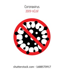 Stop coronavirus. Coronavirus outbreak vector illustratin. Pandemic medical concept with dangerous cells.